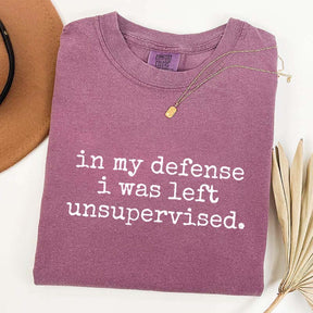In My Defense I Was Left Unsupervised T-Shirt