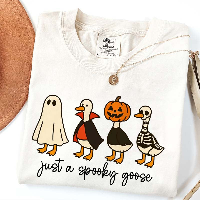 Cute Just a Spooky Goose Halloween T-Shirt