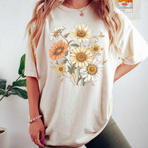 Vintage Pressed Sunflowers Garden Lover T-Shirt