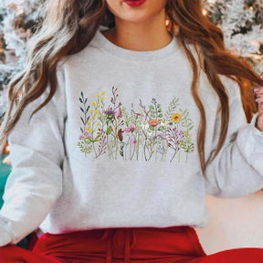 Vintage Botanical Pastel Floral  Sweatshirt