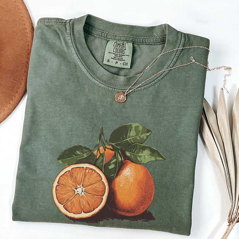 Vintage Orange Pastel Drawing T-Shirt