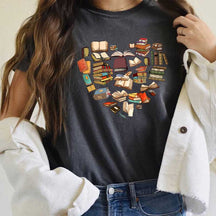 Retro Read Book Heart T-Shirt