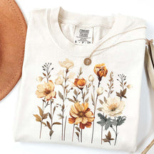 Comfort Colors Vintage Pressed Flowers Fall T-Shirt
