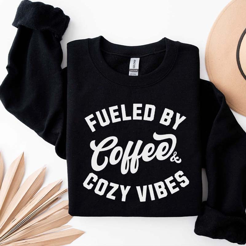 Fueled By Coffee and Cozy Vibes Giftful Fall Sweatshirt