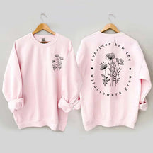 Cute Wildflower Religous Luke 12:27 Bible Verse Sweatshirt