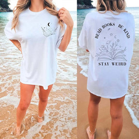 Celestial Read Books Be Kind Stay Weird T-Shirt