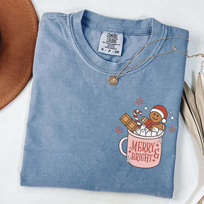 Merry And Bright Pink Christmas Gingerbread T-Shirt