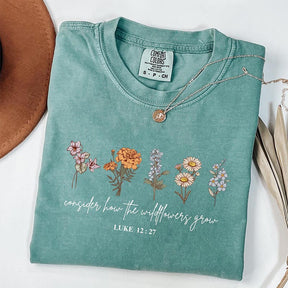 Consider How The Wildflowers Grow Foral T-Shirt