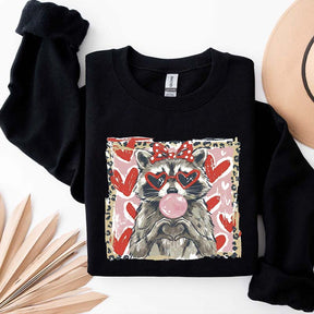 Valentine Raccoon Sweatshirt