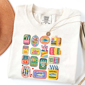 Vintage Sardine Can Mediterranean Food T-Shirt