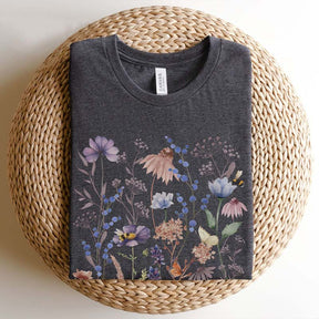 Boho Pressed Flower Vintage Botanical Meadow T-Shirt