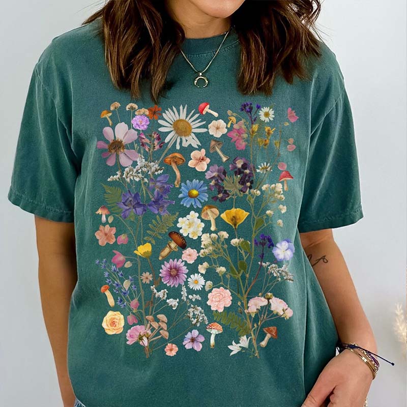Comfort Colors Floral Mushroom T-Shirt
