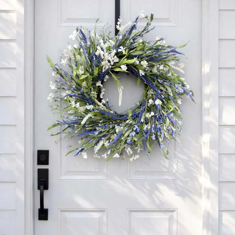 Blue White Spring Wreath