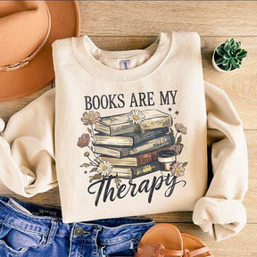 Retro Books Are My Therapy Sweatshirt