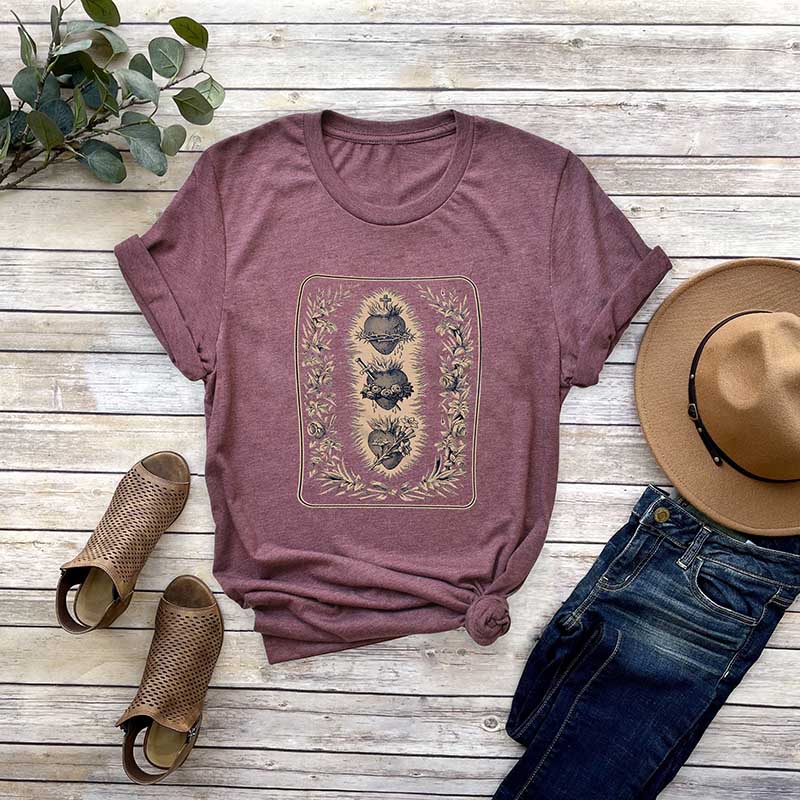 Bible Verse Three Hearts of the Holy Family T-Shirt
