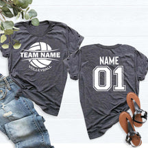 Custom Volleyball Sports Team Text and Number T-Shirt