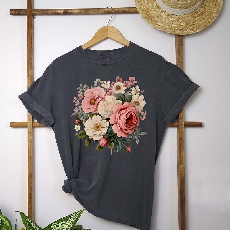 Boho Peony Flower T-Shirt
