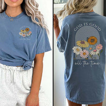 God is Good All the Time Vintage Floral T-Shirt