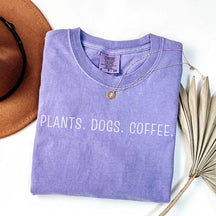 Plants Dogs Coffee Lover T-Shirt