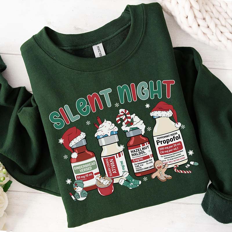 Nurse Christmas Silent Night Medical Xmas Sweatshirt