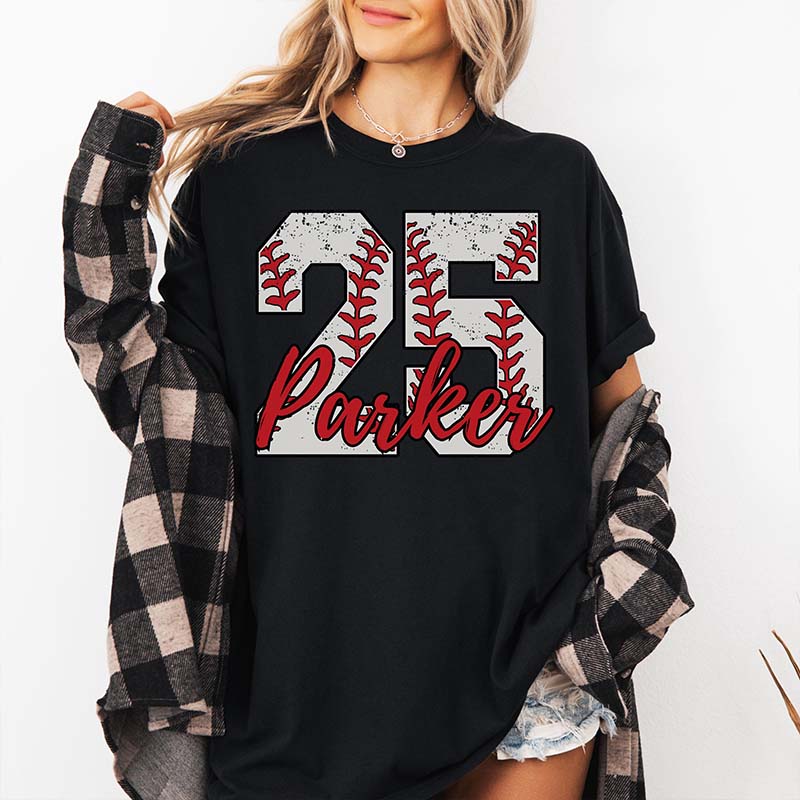 Custom Baseball Name and Number Aunt T-Shirt