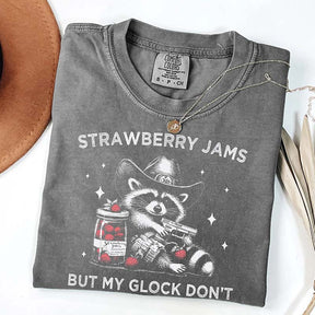 Strawberry Jams But My Glock Don't Raccoon T-Shirt