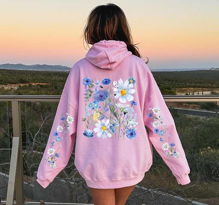 Boho Cottagecore Floral Botanical Nature Hoodie