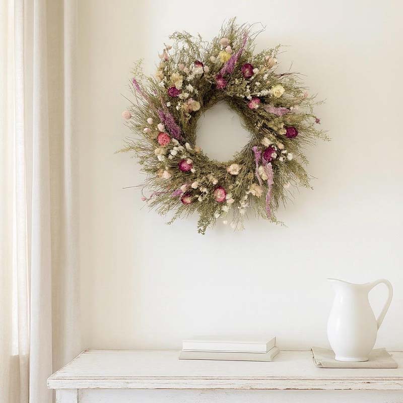 Farms Natural Dried Flower Handmade Butterfly Garden Wreath