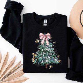 Oh Come Let Us Adore Him Jesus Holiday Christmas Sweatshirt