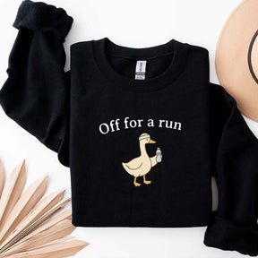 Off For A Run Runner Goose Sweatshirt
