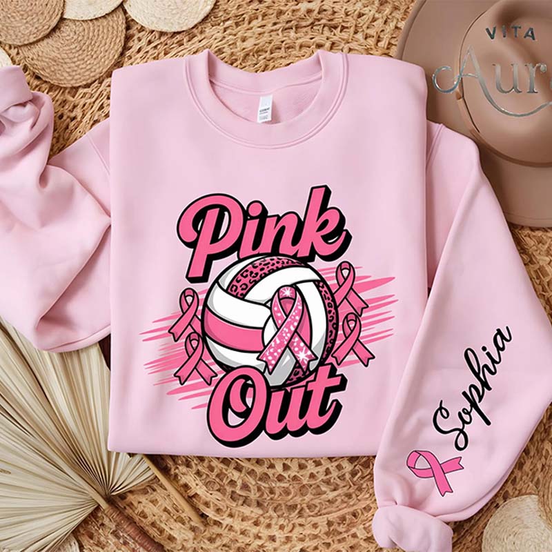 Personalized Pink Out Volleyball Sweatshirt