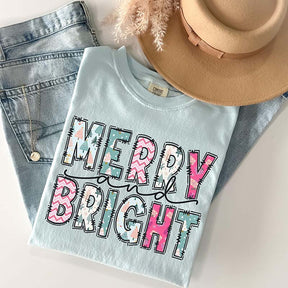 Merry and Bright Christmas Mommy and Me T-Shirt