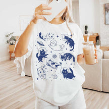 Retro Cats in Space T-Shirt