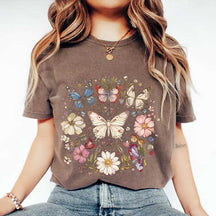 Cottagecore Butterfly Boho Sunflowers T-Shirt