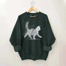 Abstract Scribble Cat Sweatshirt