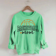 Glitter Basketball Mom Printed Sweatshirt