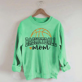 Glitter Basketball Mom Printed Sweatshirt