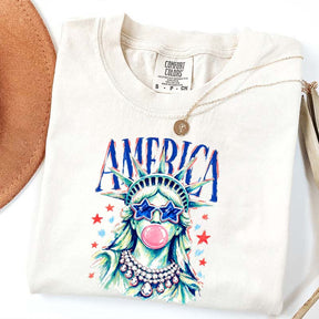America Statue of Liberty Blowing Bubble Gum T-Shirt