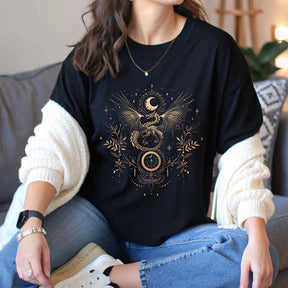 Vintage  Mystical Dragon and Moon T-Shirt