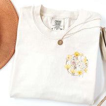 Pocket Pressed Flowers Block Print Floral T-Shirt
