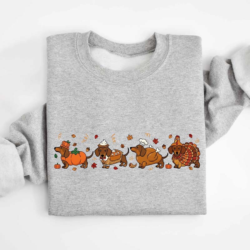 Turkey Dog Tshirt, Cute Wiener Dog Thanksgiving Sweatshirt