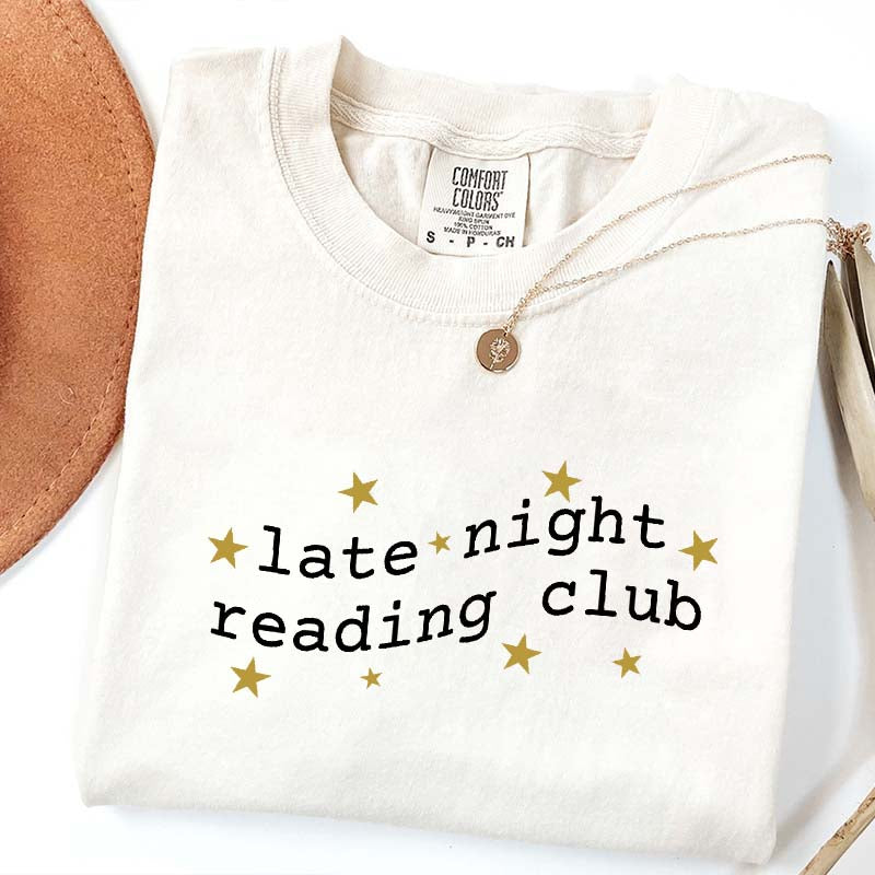 Cute Late Night Reading Club T-Shirt
