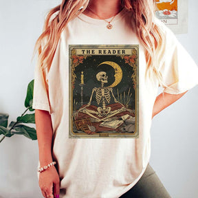 The Reader Tarot Card Skeleton T-Shirt