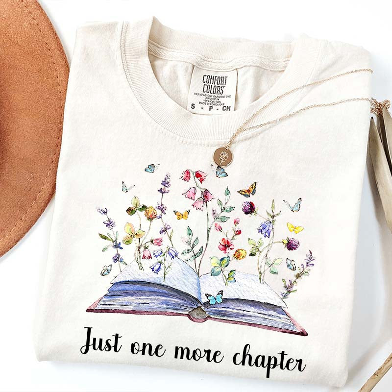 Just One More Chapter Floral Book T-Shirt