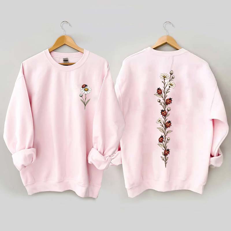 Vintage Ladybug Floral Sweatshirt