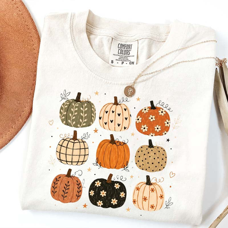 Boho Pumpkin Harvest Season Halloween T-Shirt