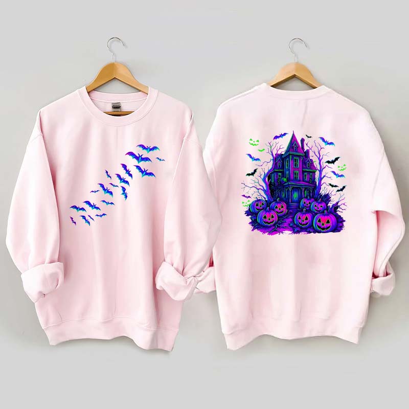 Halloween Haunted House Bats Sweatshirt