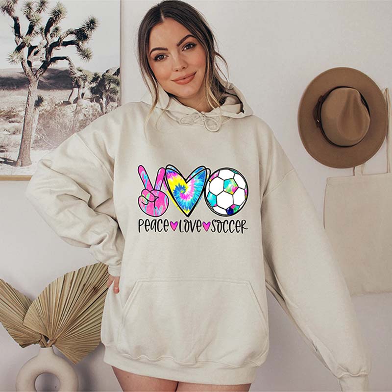 Peace Love Soccer Hoodie