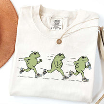 Funny Jogging Frogs Comfort Colors Runner T-Shirt