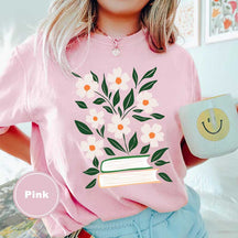 Boho Flower Book Comfort Colors Summer T-Shirt